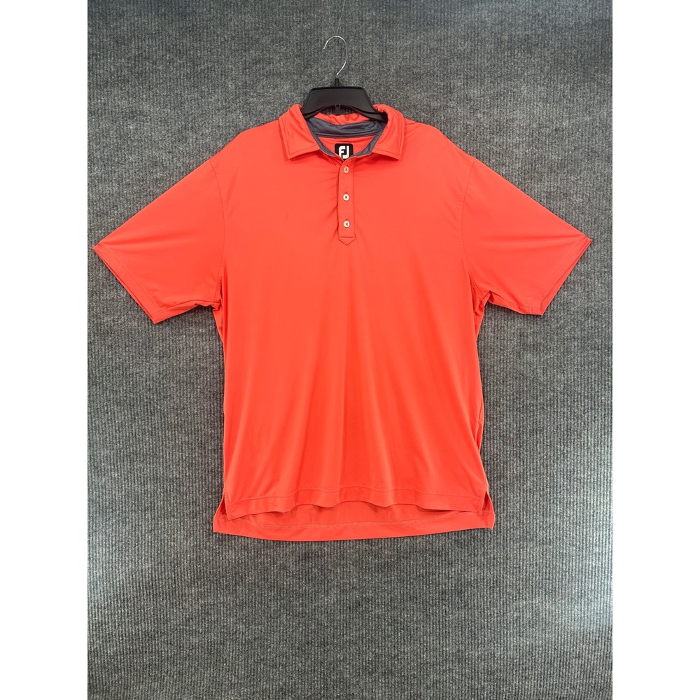 FootJoy Polo Shirt Mens XL Orange Excellent Short Sleeve Golf Stretch 26218